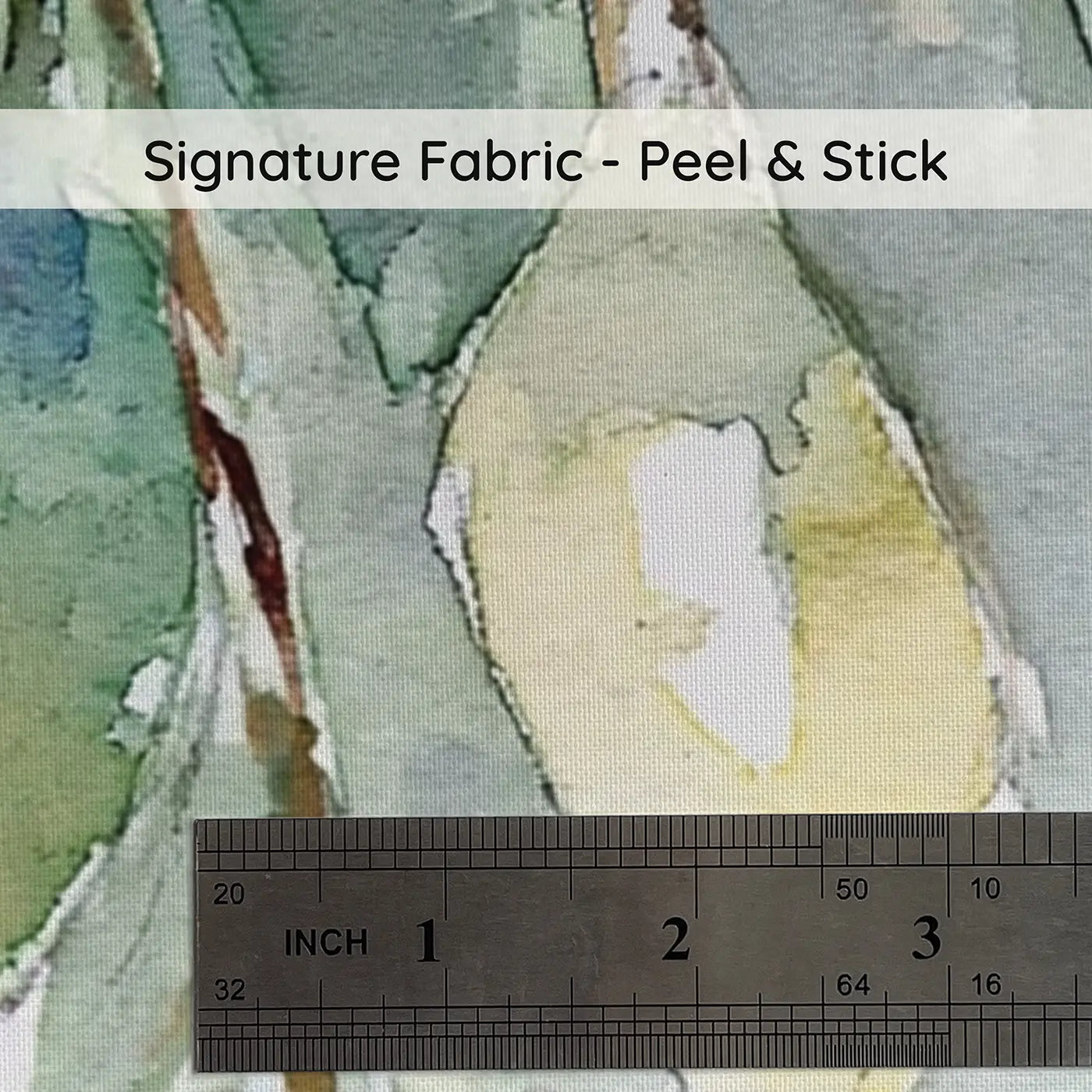 Fabric texture close-up of Trailing Eucalyptus Canopy Wainscoting Wallpaper by Whimsy Tots