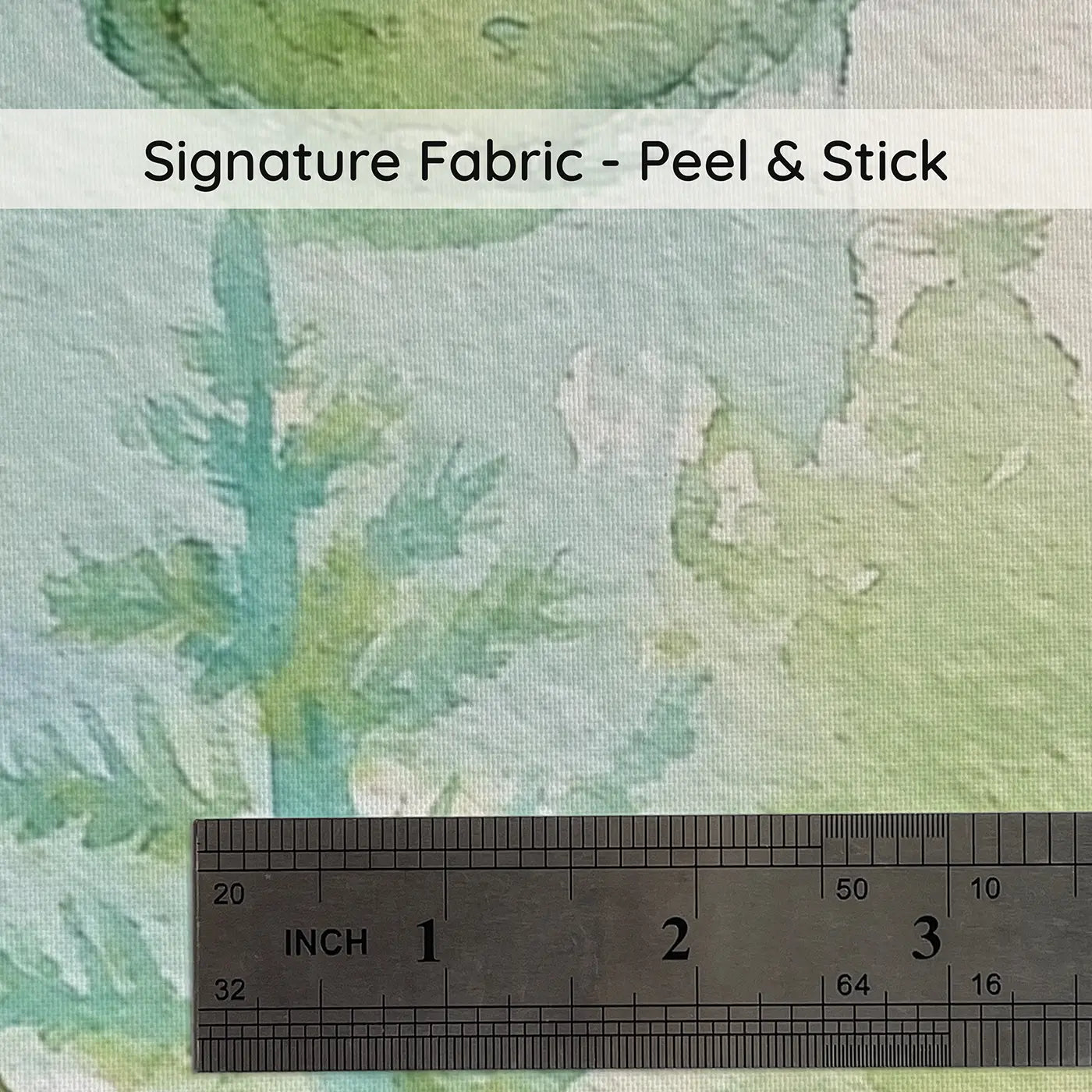 Fabric texture close-up of Fern Unfurl Morning Dew Wainscoting Wallpaper by Whimsy Tots