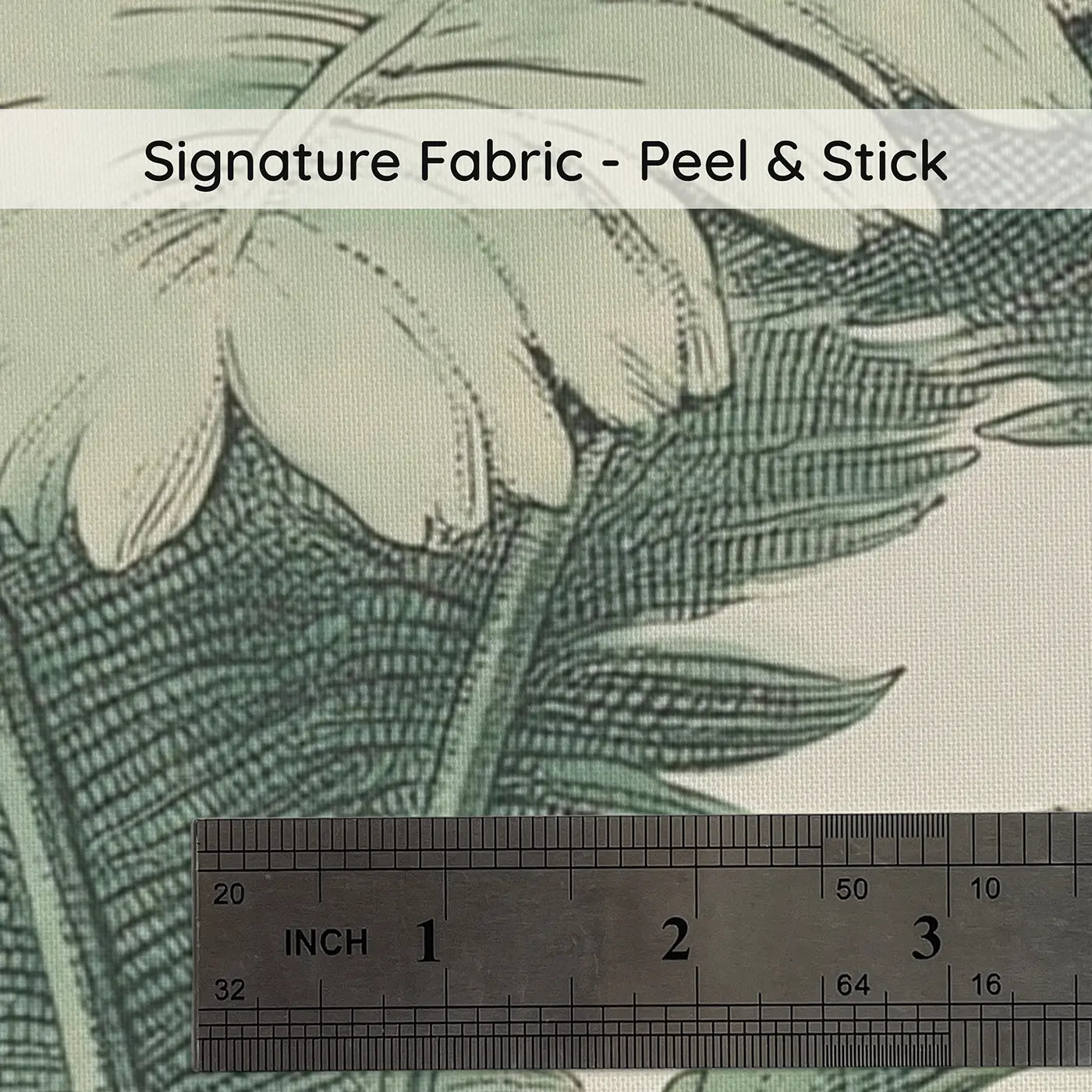 Fabric texture close-up of Palm Frond Tropical Elegance Wainscoting Wallpaper by Whimsy Tots