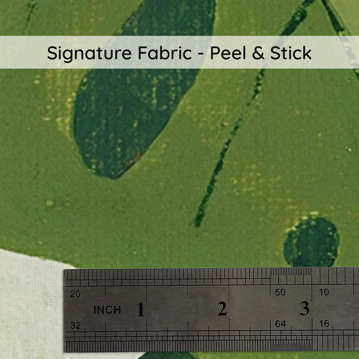 Fabric texture close-up of Graphic Monstera Leaf Grid Wainscoting Wallpaper by Whimsy Tots