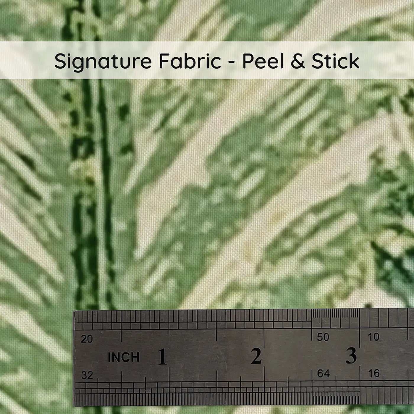 Fabric texture close-up of Block Print Fern Fan Wainscoting Wallpaper by Whimsy Tots