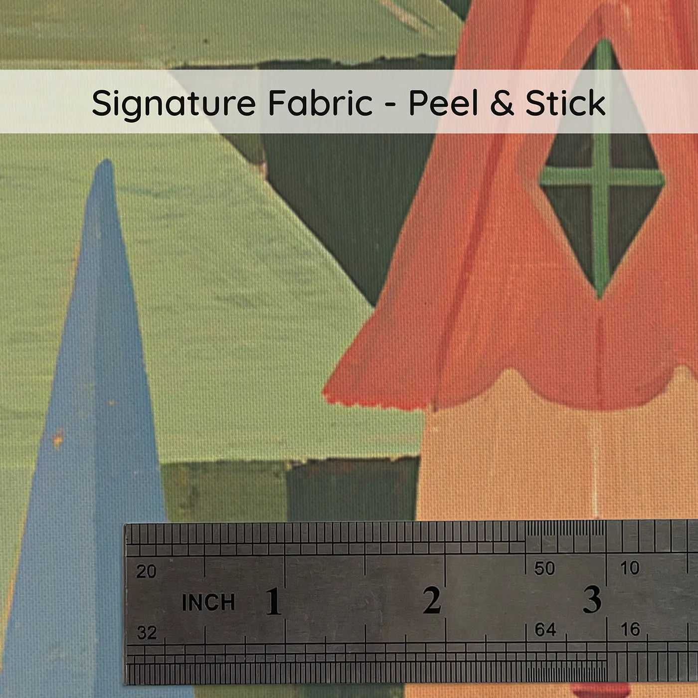 Fabric texture close-up of Graphic Gnome Home Row Wainscoting Wallpaper by Whimsy Tots