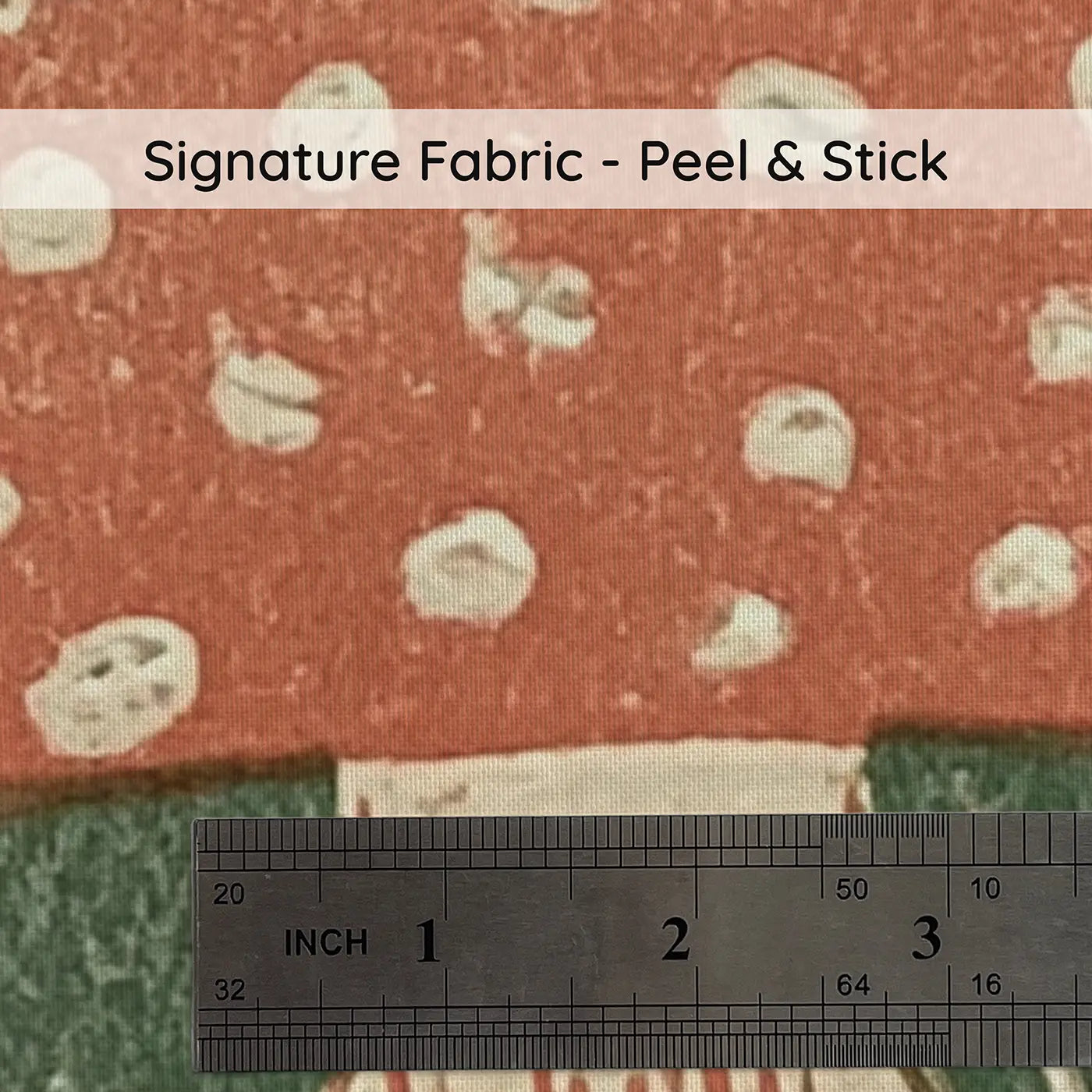 Fabric texture close-up of Carved Toadstool Fairy Ring Wainscoting Wallpaper by Whimsy Tots