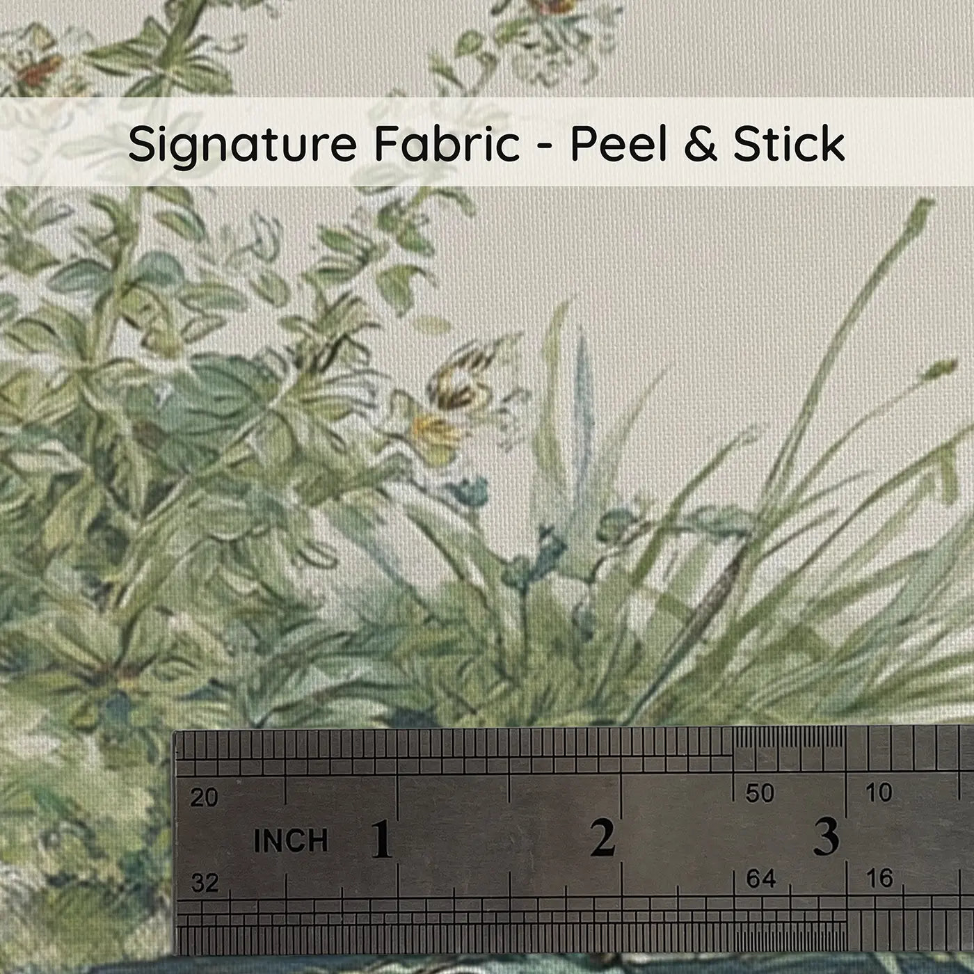 Fabric texture close-up of Stream Stepping Stone Toile Wainscoting Wallpaper by Whimsy Tots