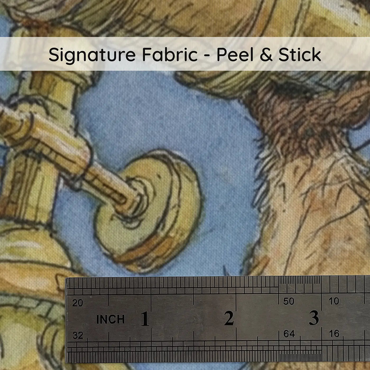 Fabric texture close-up of Fox Telescope Stargazing Wainscoting Wallpaper by Whimsy Tots