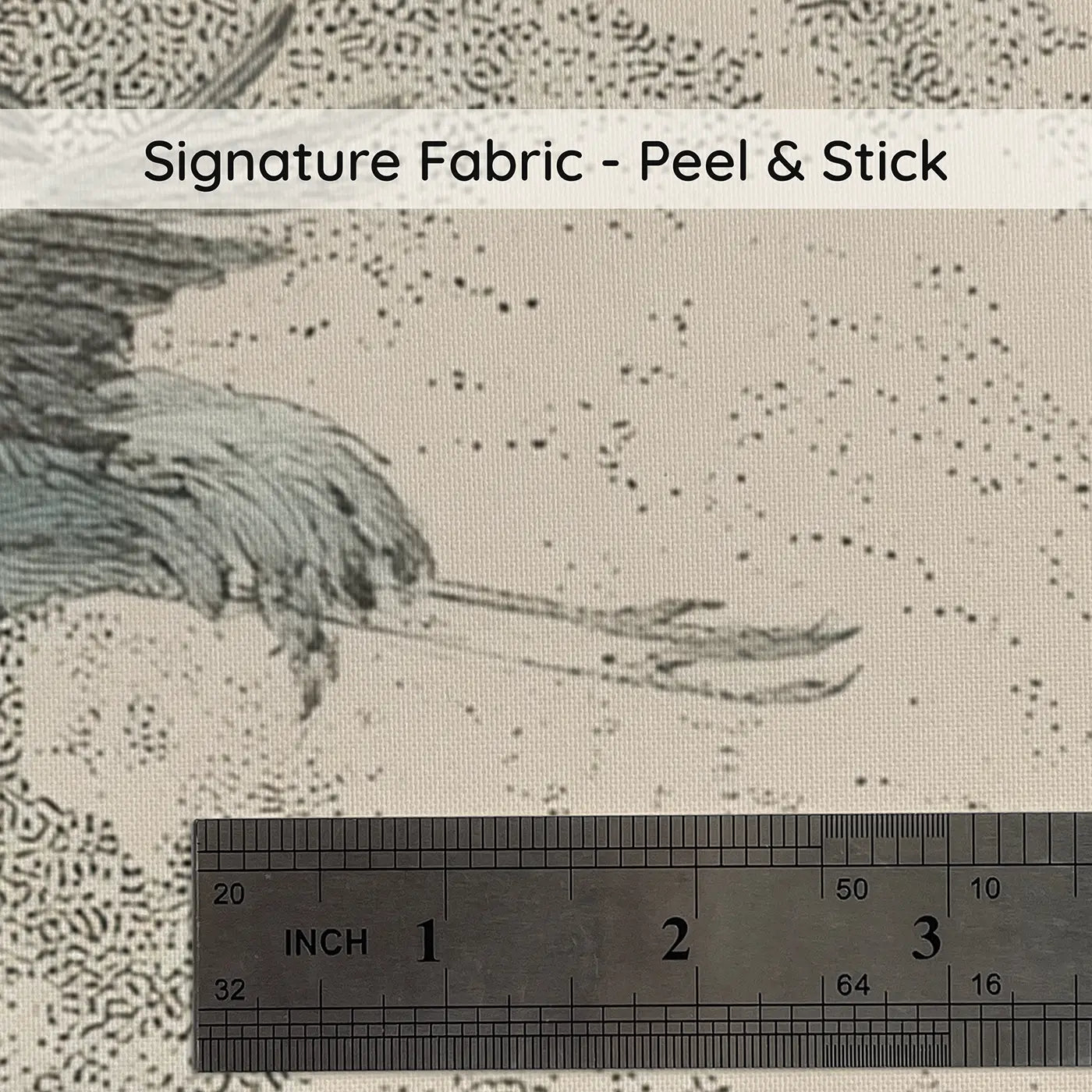 Fabric texture close-up of Crane Flying Moon Night Wainscoting Wallpaper by Whimsy Tots