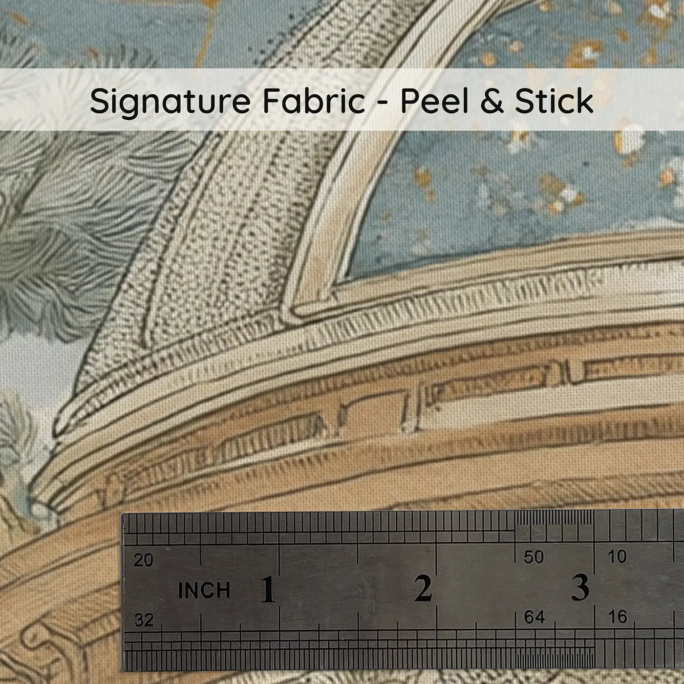 Fabric texture close-up of Observatory Hilltop Star Wainscoting Wallpaper by Whimsy Tots