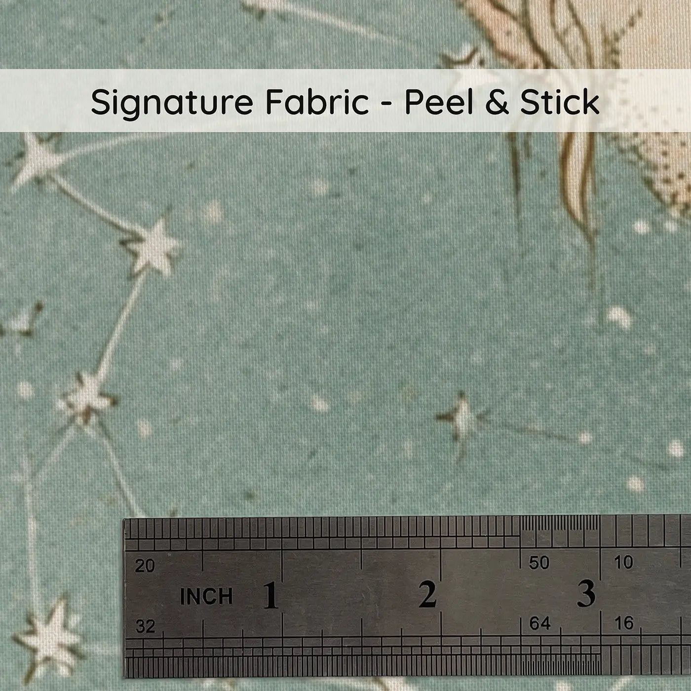Fabric texture close-up of Celestial Fish Constellation Wainscoting Wallpaper by Whimsy Tots