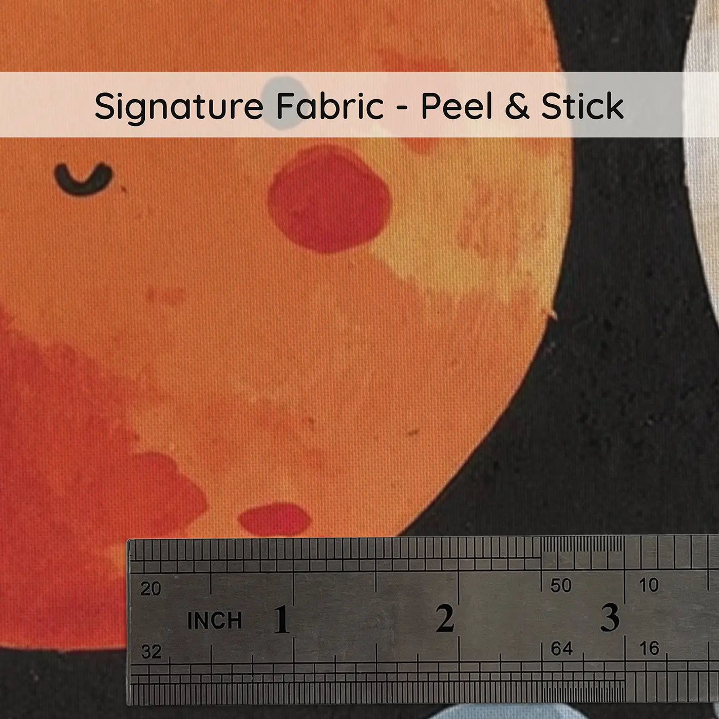Fabric texture close-up of Flat Solar System Parade Wainscoting Wallpaper by Whimsy Tots