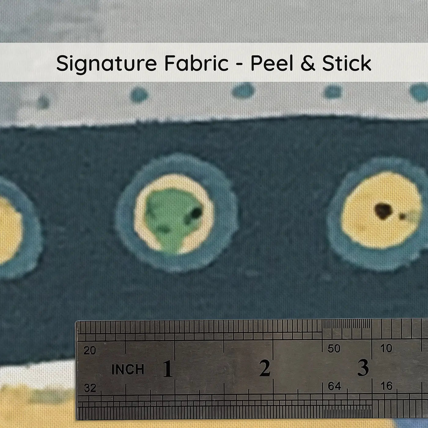 Fabric texture close-up of Flat UFO Friendly Visit Wainscoting Wallpaper by Whimsy Tots