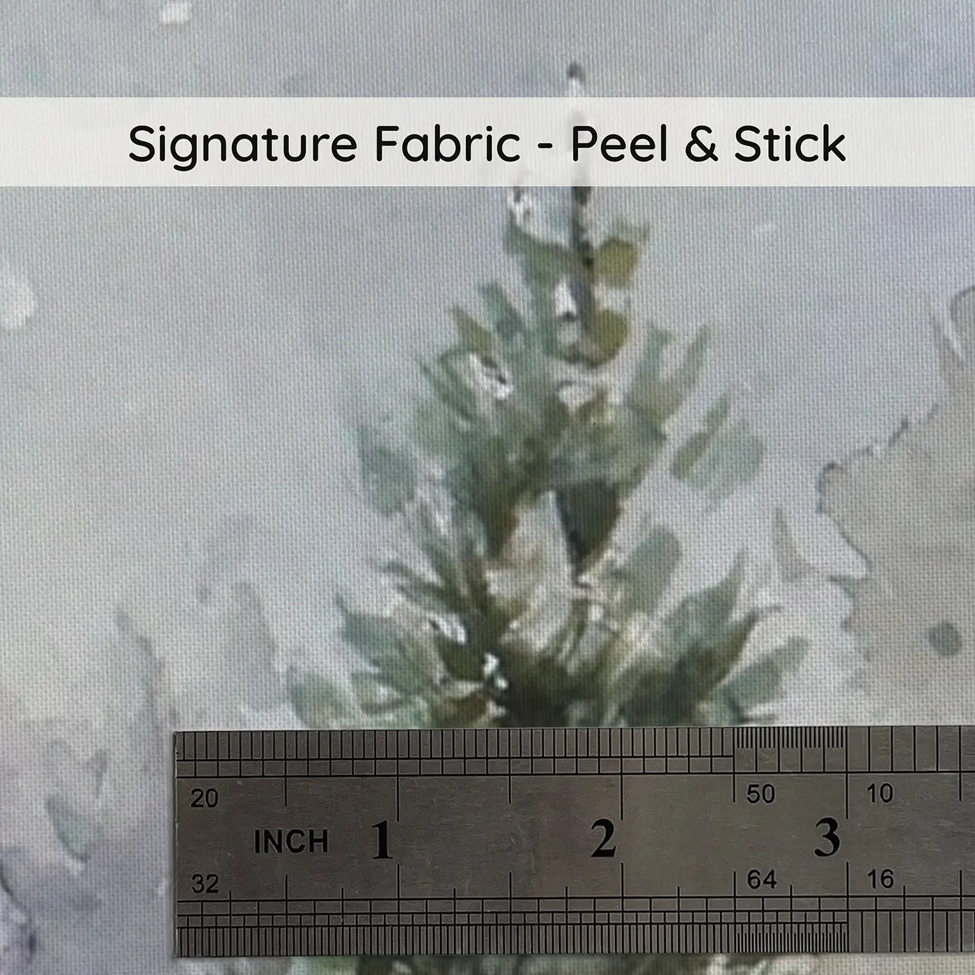 Fabric texture close-up of Winter Snowfall Pine Forest Wainscoting Wallpaper by Whimsy Tots