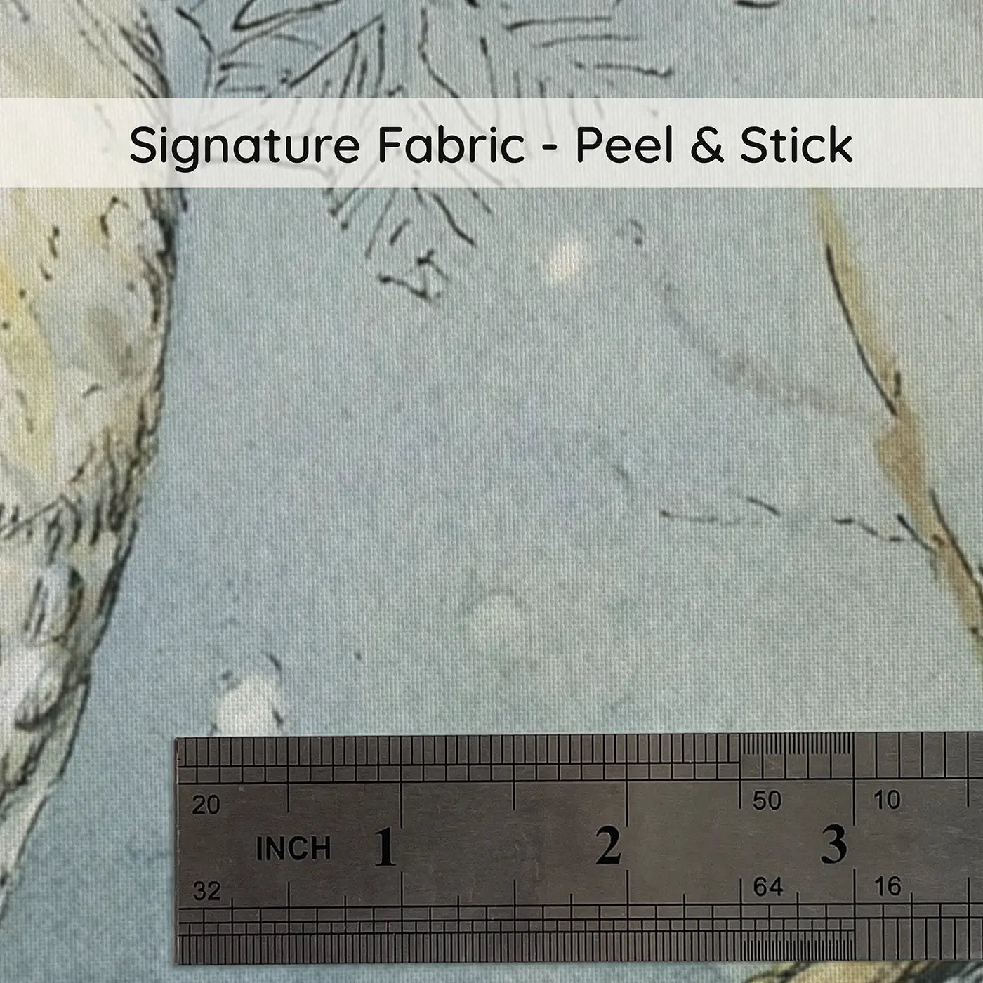 Fabric texture close-up of Snow Owl Winter Branch Wainscoting Wallpaper by Whimsy Tots