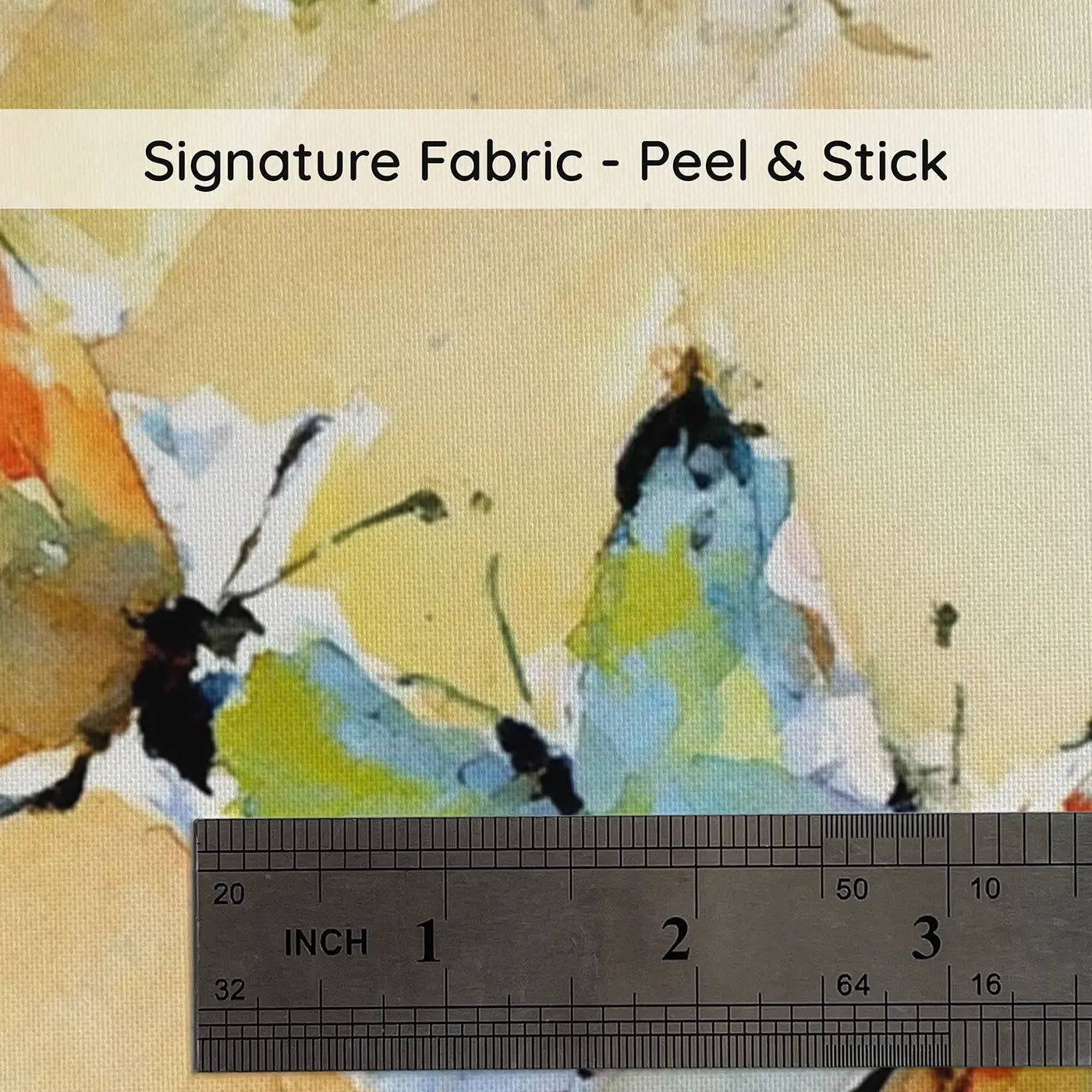 Fabric texture close-up of Butterfly Garden Sunbeam Wainscoting Wallpaper by Whimsy Tots