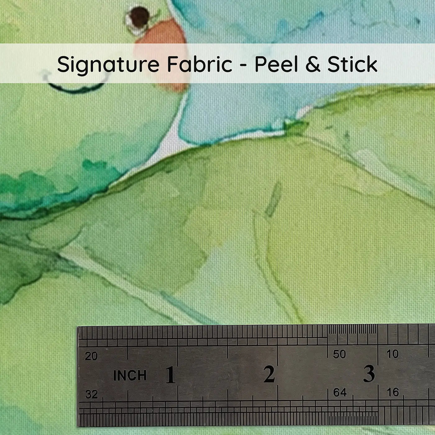 Fabric texture close-up of Caterpillar Leaf Journey Wainscoting Wallpaper by Whimsy Tots