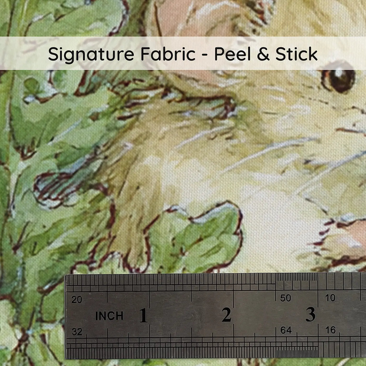 Fabric texture close-up of Mouse Garden Bug Hunt Wainscoting Wallpaper by Whimsy Tots