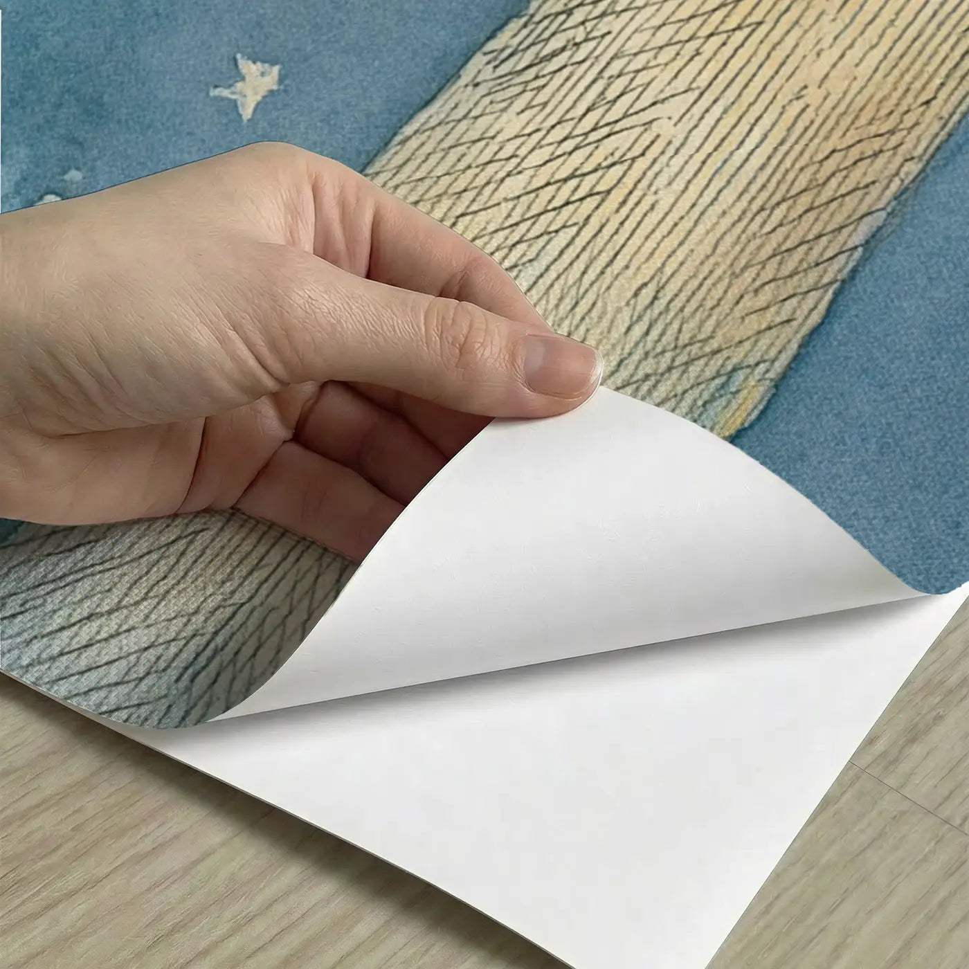 Peel-and-stick detail of Lighthouse Keeper Cat Night Wainscoting Wallpaper by Whimsy Tots