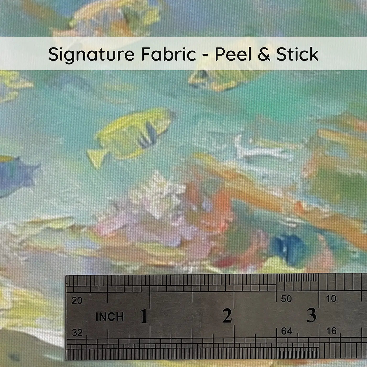Fabric texture close-up of Underwater Shipwreck Coral Wainscoting Wallpaper by Whimsy Tots