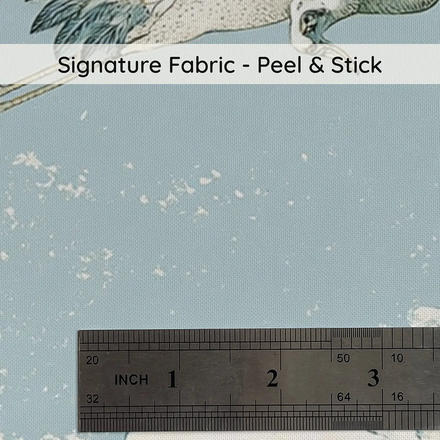 Fabric texture close-up of Coastal Crane Wave Scene Wainscoting Wallpaper by Whimsy Tots
