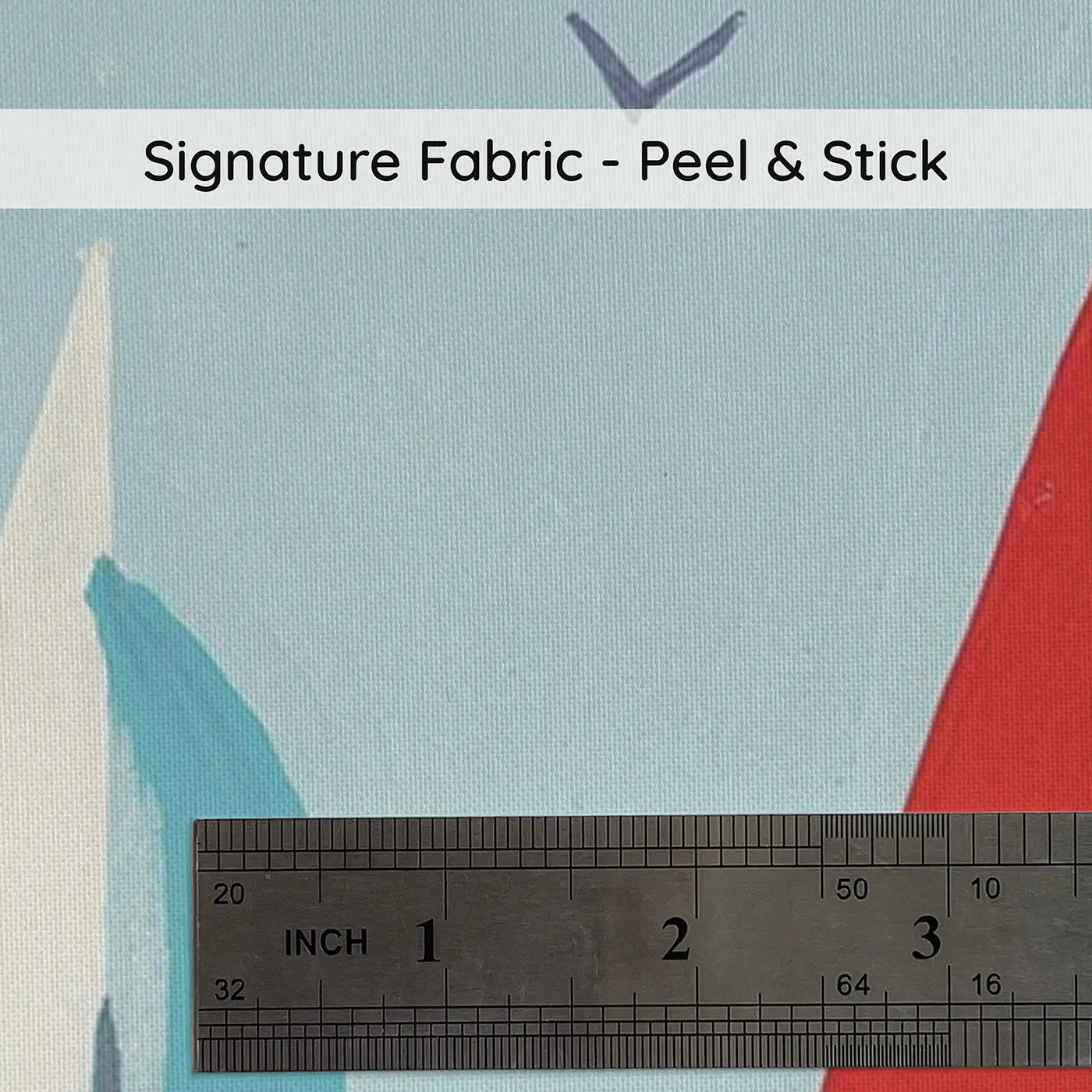 Fabric texture close-up of Graphic Sailboat Harbor Wainscoting Wallpaper by Whimsy Tots