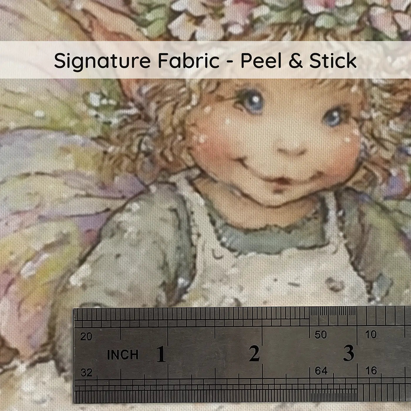 Fabric texture close-up of Fairy Baking Day Kitchen Wainscoting Wallpaper by Whimsy Tots