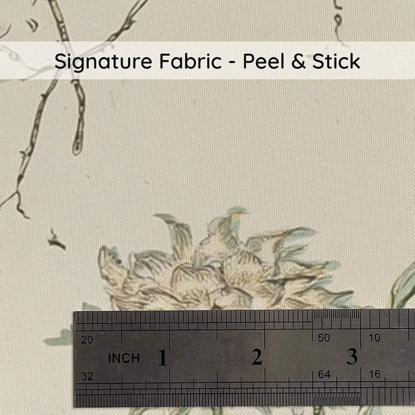 Fabric texture close-up of Mermaid Koi Pond Toile Wainscoting Wallpaper by Whimsy Tots