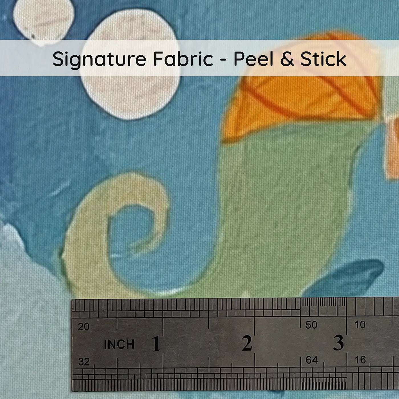 Fabric texture close-up of Bold Sea Creature Parade Wainscoting Wallpaper by Whimsy Tots