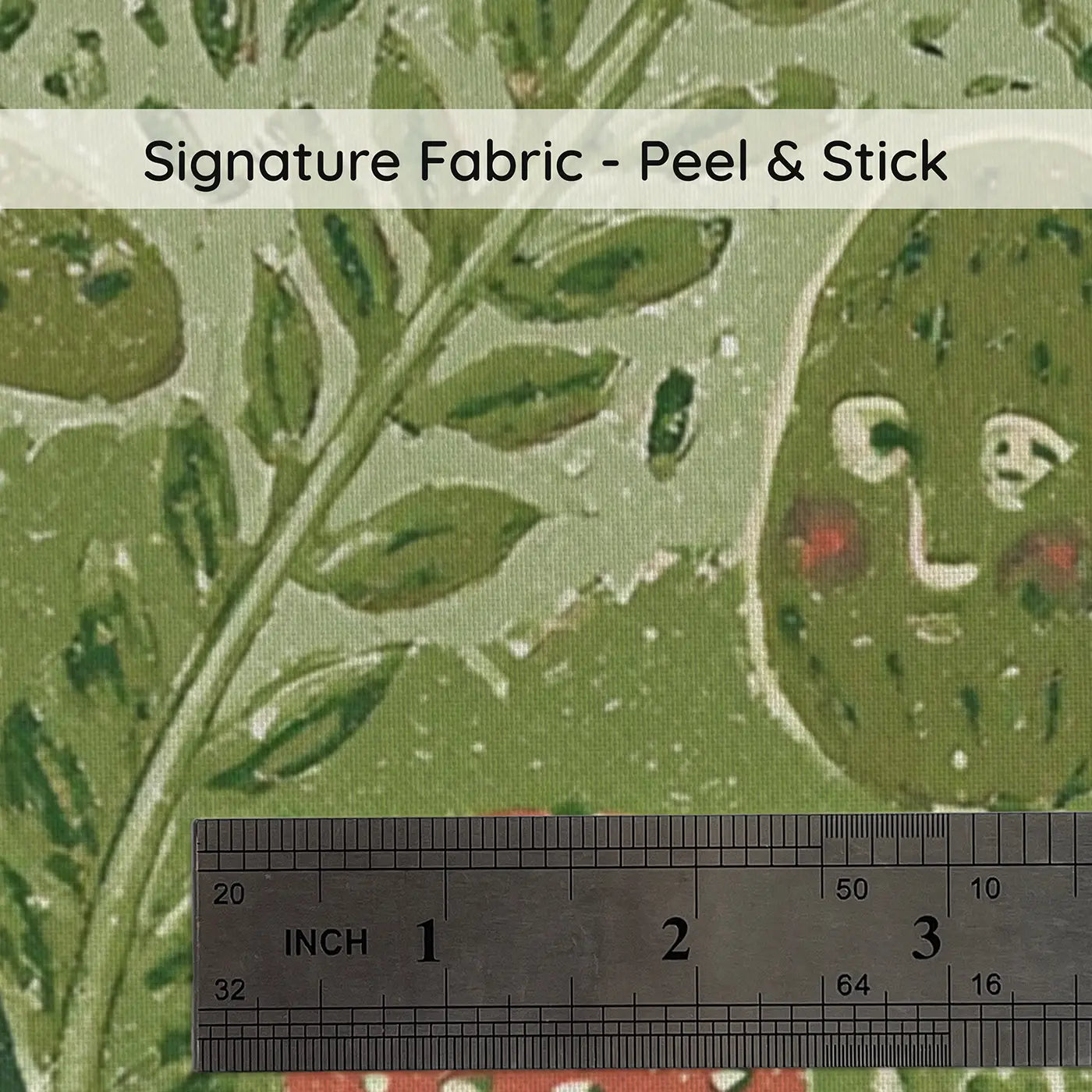 Fabric texture close-up of Block Print Fairy Forest Wainscoting Wallpaper by Whimsy Tots