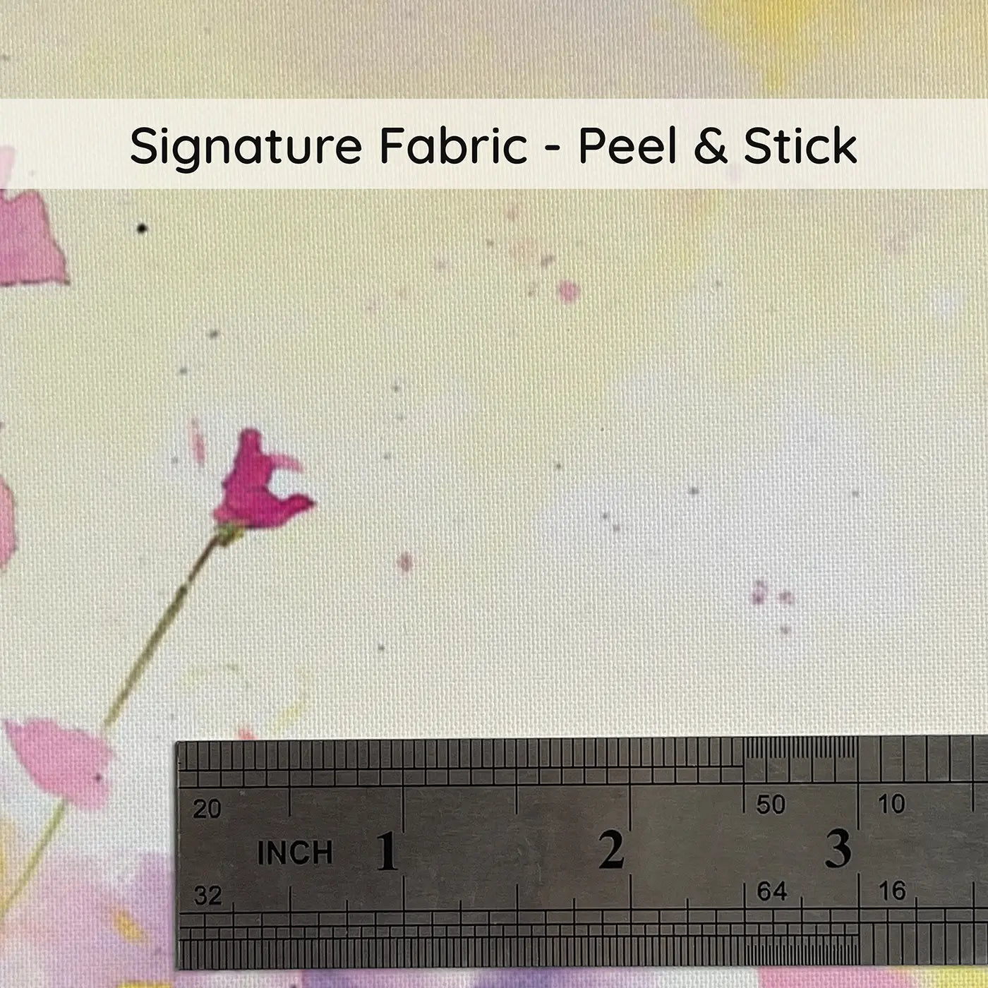 Fabric texture close-up of Princess Meadow Flower Field Wainscoting Wallpaper by Whimsy Tots