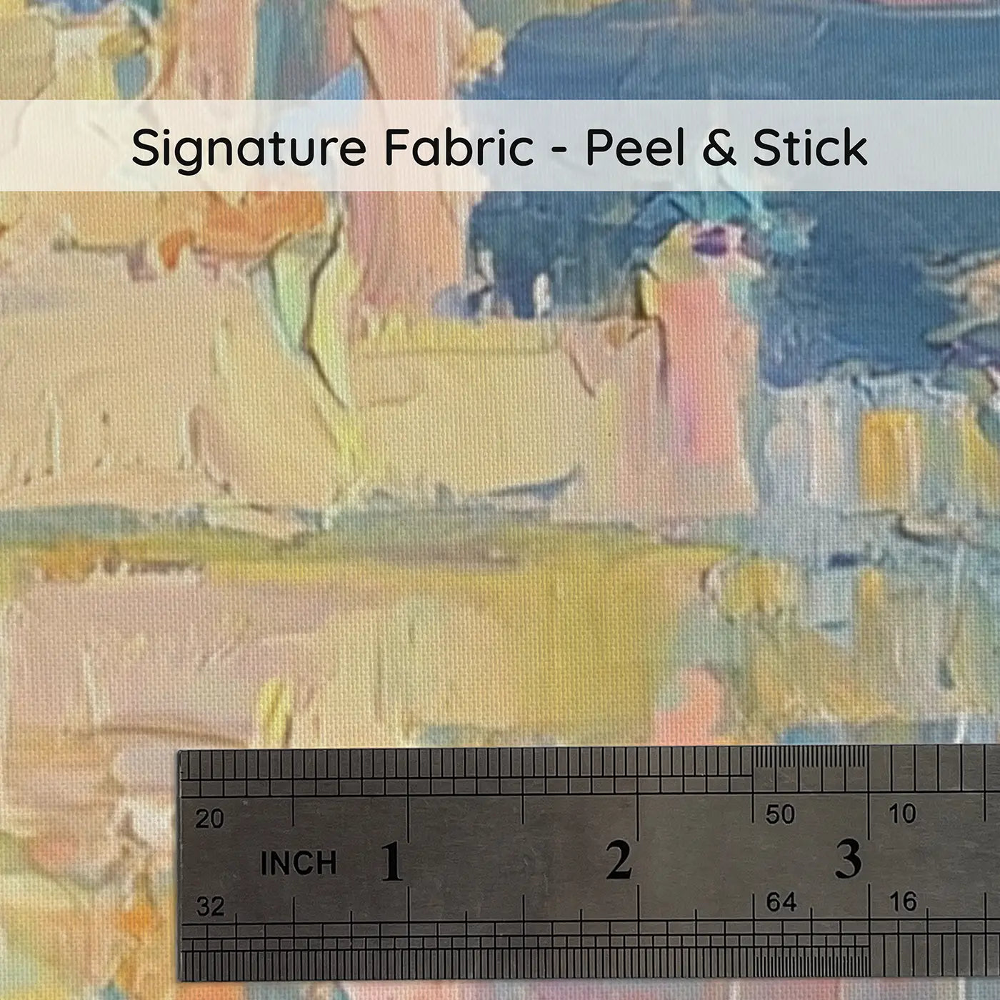 Fabric texture close-up of Fairy-tale Castle Lake Oil Wainscoting Wallpaper by Whimsy Tots