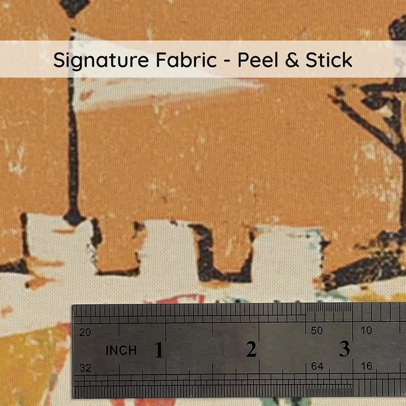 Fabric texture close-up of Carved Castle Tower Band Wainscoting Wallpaper by Whimsy Tots