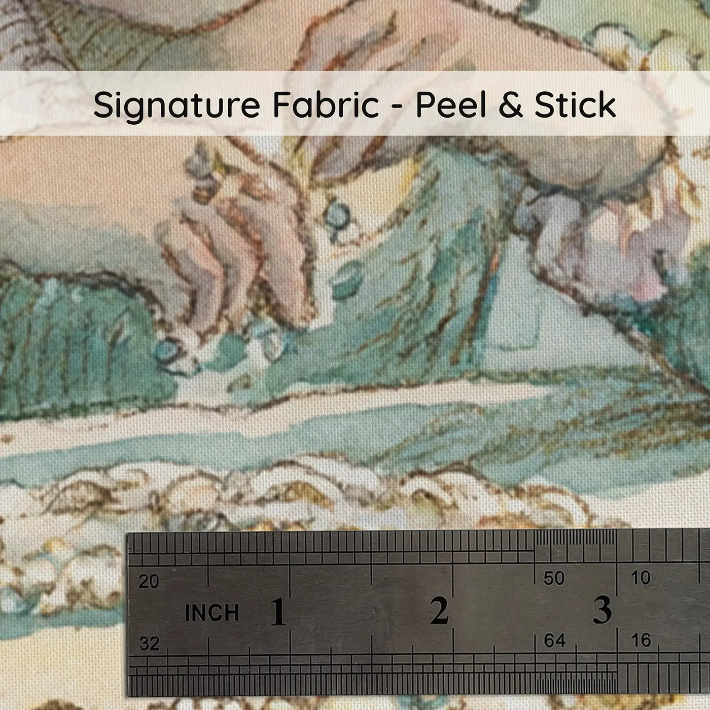 Fabric texture close-up of Mermaid Shell Bracelet Craft Wainscoting Wallpaper by Whimsy Tots