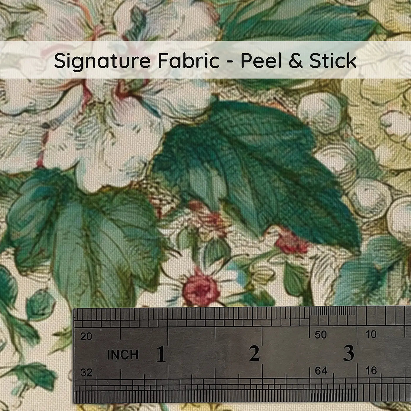 Fabric texture close-up of Fairy Crown Floral Toile Wainscoting Wallpaper by Whimsy Tots