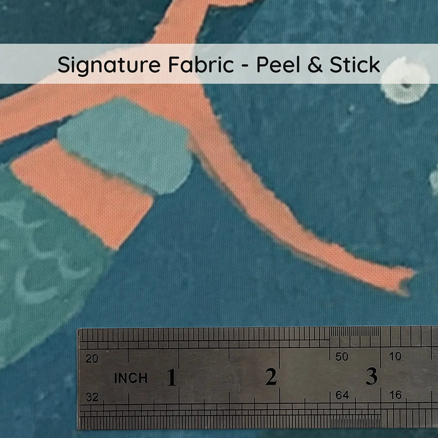 Fabric texture close-up of Flat Mermaid Coral Reef Wainscoting Wallpaper by Whimsy Tots