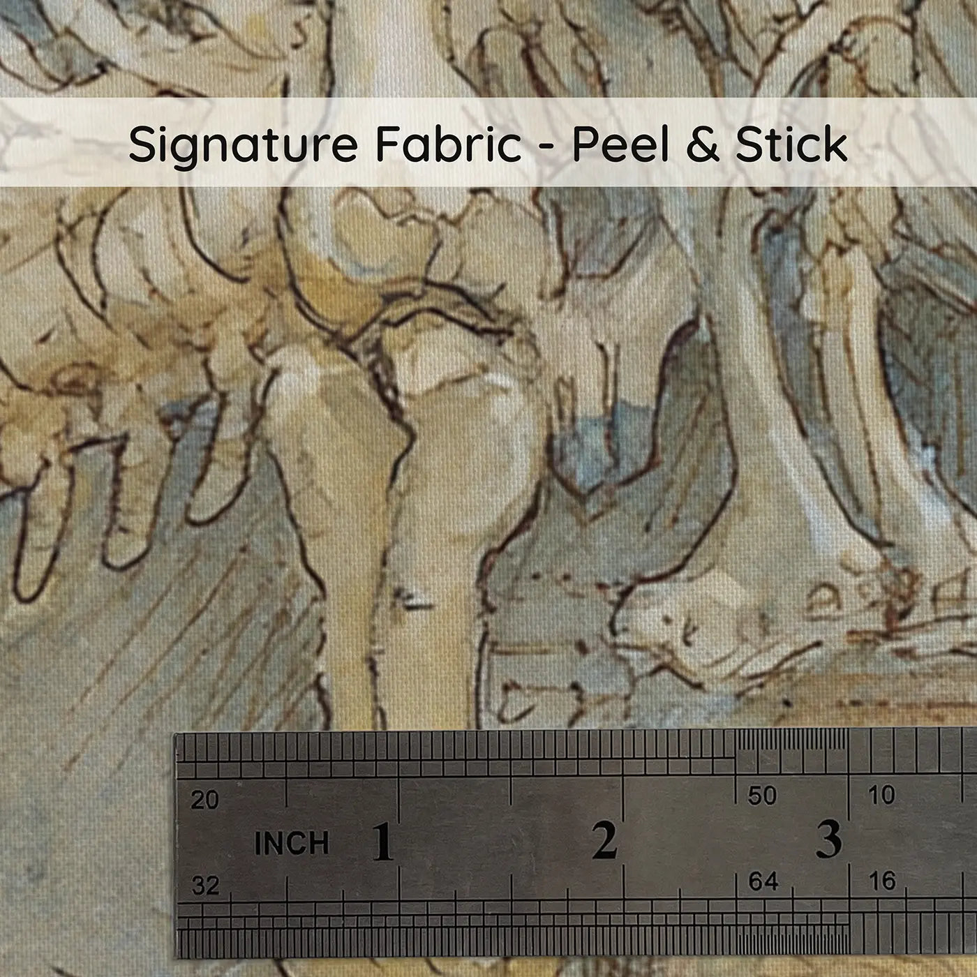 Fabric texture close-up of T-Rex Museum Night Tour Wainscoting Wallpaper by Whimsy Tots