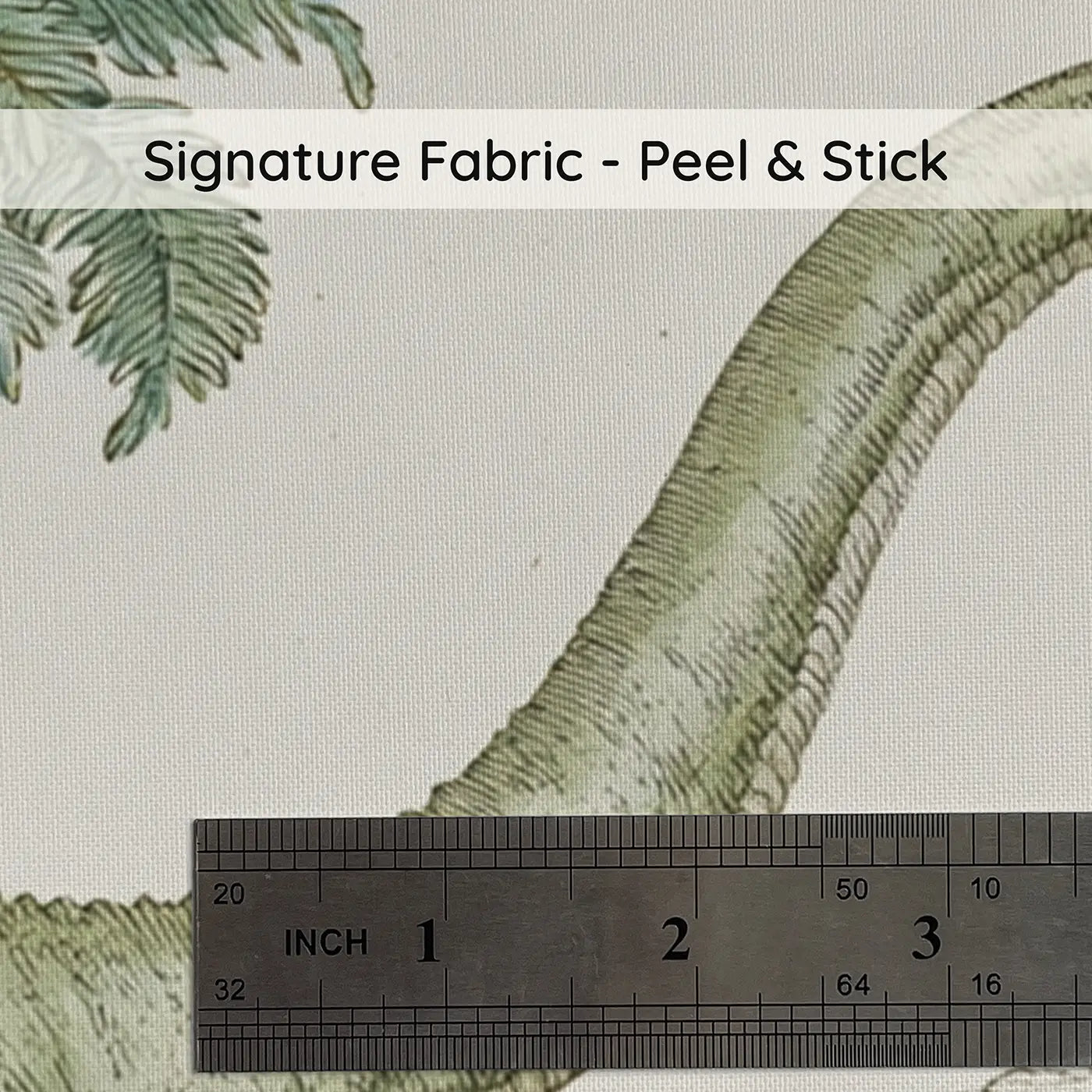 Fabric texture close-up of Prehistoric Garden Scene Toile Wainscoting Wallpaper by Whimsy Tots