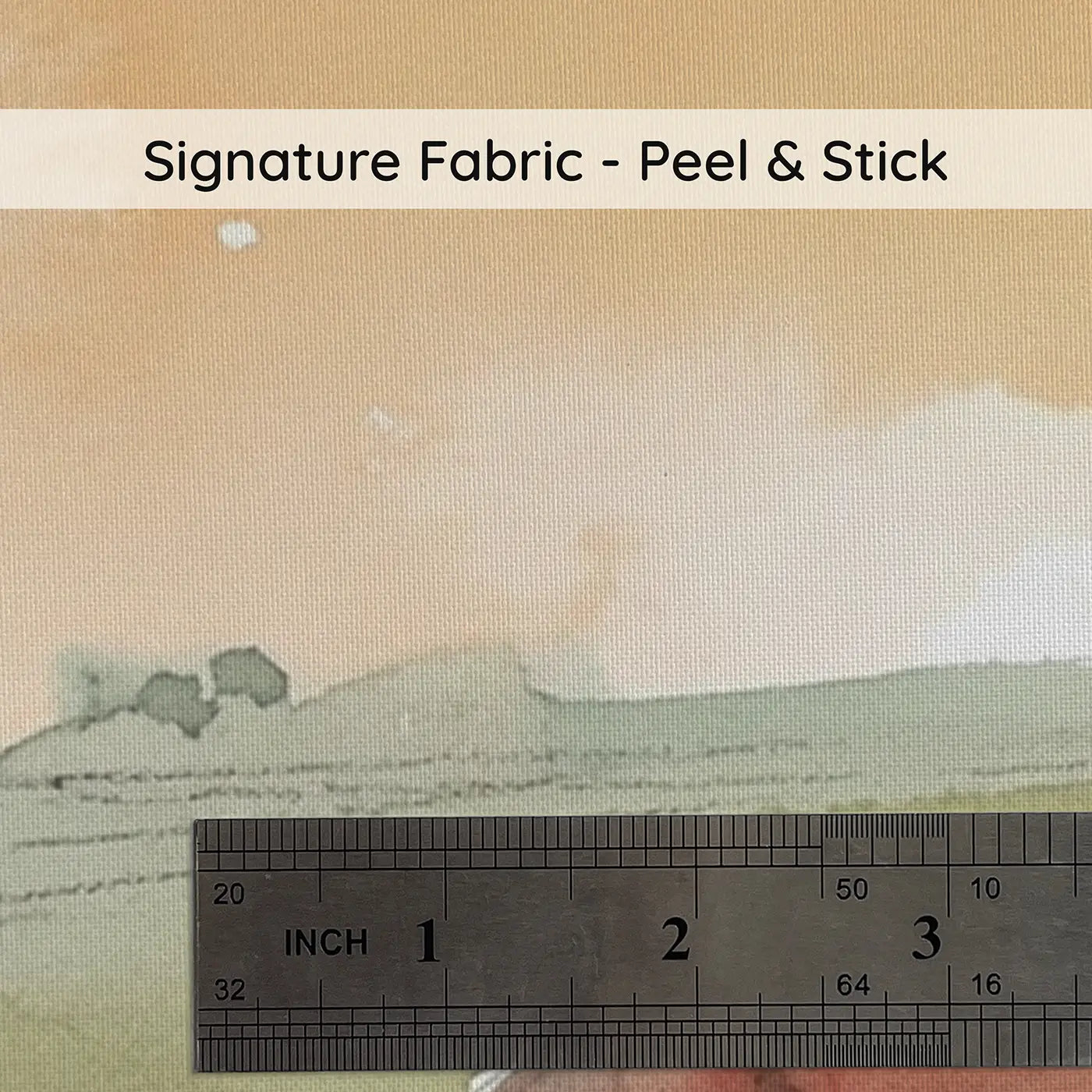 Fabric texture close-up of Farmyard Morning Rooster Call Wainscoting Wallpaper by Whimsy Tots