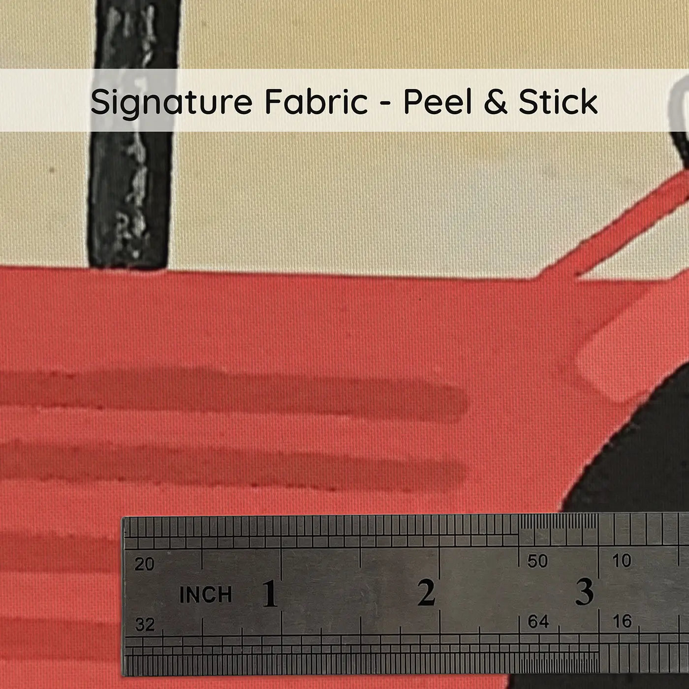 Fabric texture close-up of Flat Tractor Field Drive Wainscoting Wallpaper by Whimsy Tots