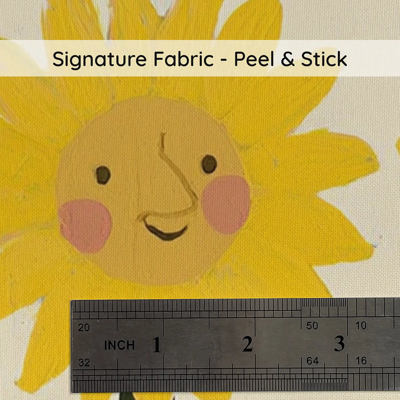 Fabric texture close-up of Bold Sunflower Farm Flat Wainscoting Wallpaper by Whimsy Tots