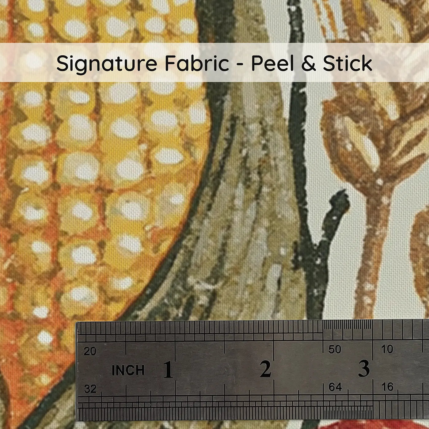 Fabric texture close-up of Block Print Harvest Row Wainscoting Wallpaper by Whimsy Tots