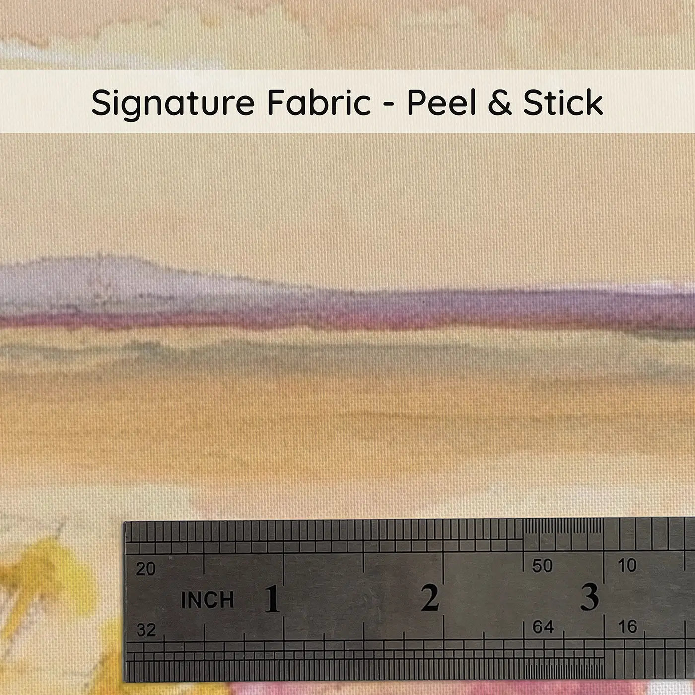 Fabric texture close-up of Prairie Wildflower Sunset Wide Wainscoting Wallpaper by Whimsy Tots