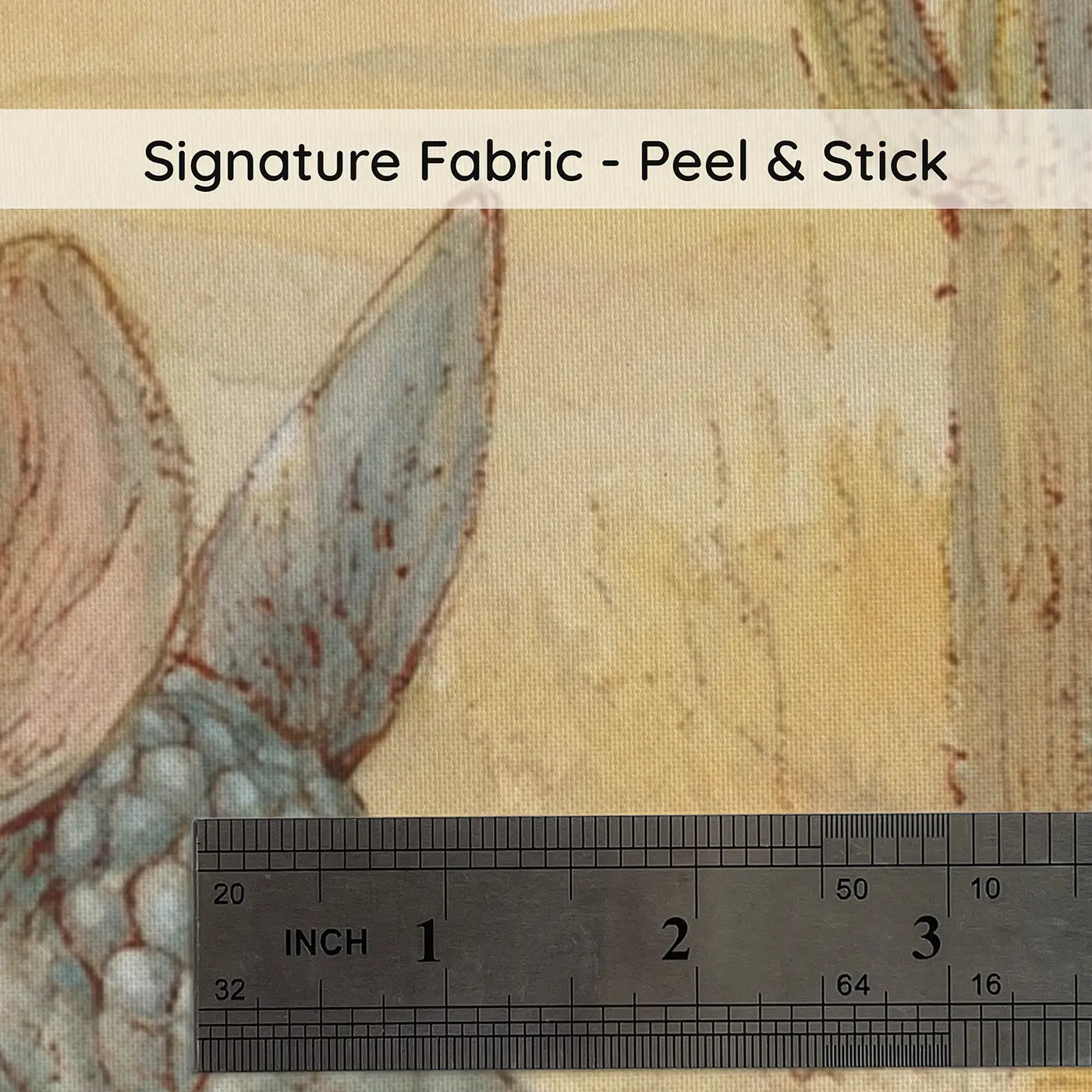 Fabric texture close-up of Armadillo Desert Path Walk Wainscoting Wallpaper by Whimsy Tots