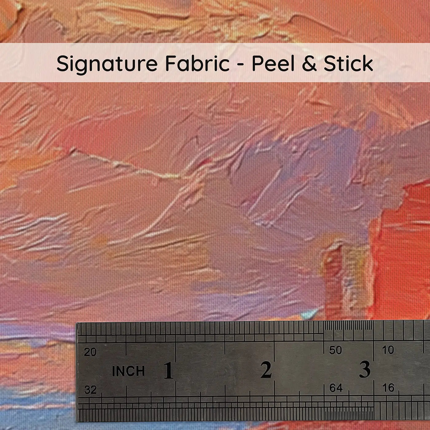 Fabric texture close-up of Monument Valley Sunset Oil Wainscoting Wallpaper by Whimsy Tots