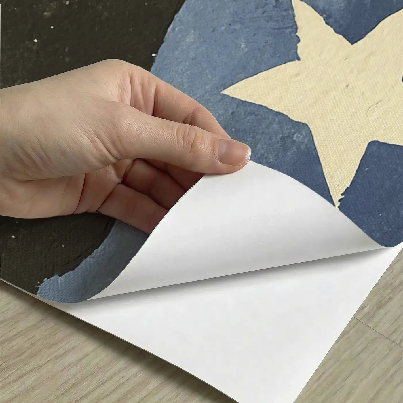 Peel-and-stick detail of Bold Western Horse Star Wainscoting Wallpaper by Whimsy Tots