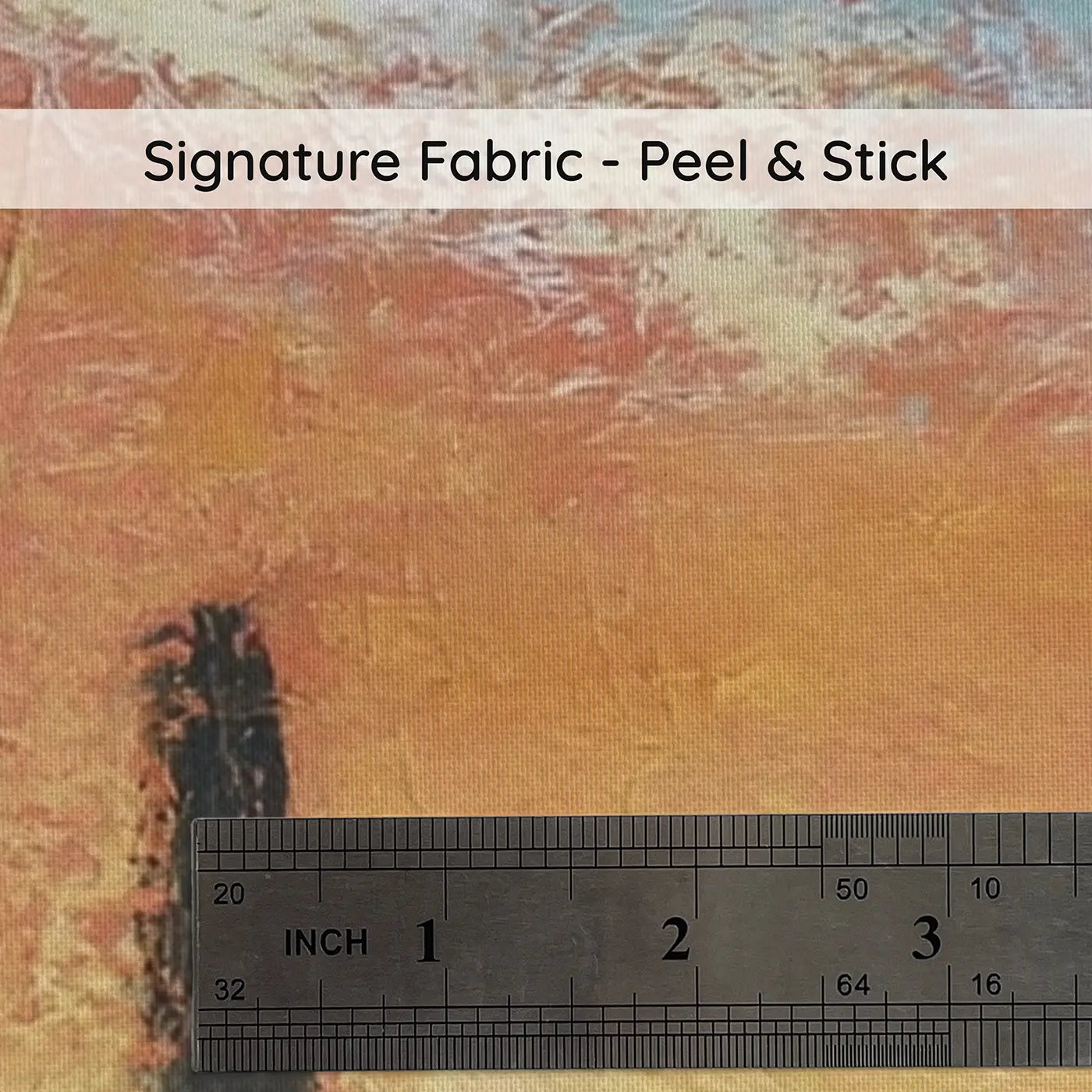 Fabric texture close-up of Chalk Desert Sunset Soft Wainscoting Wallpaper by Whimsy Tots