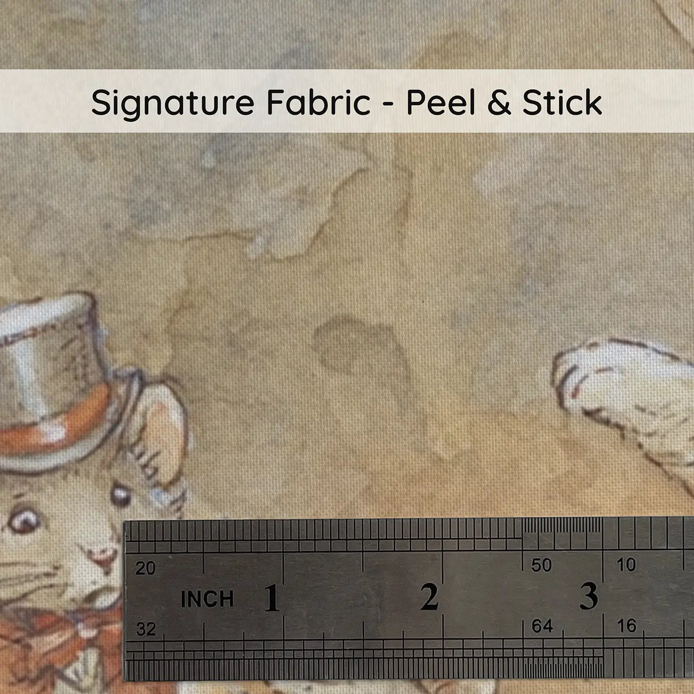 Fabric texture close-up of Circus Animal Act Stage Wainscoting Wallpaper by Whimsy Tots