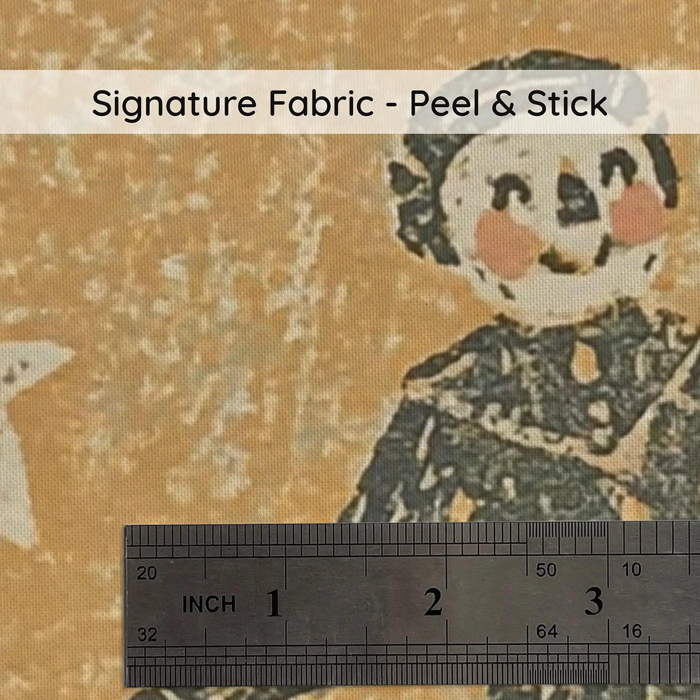 Fabric texture close-up of Carved Circus Band Folk Wainscoting Wallpaper by Whimsy Tots