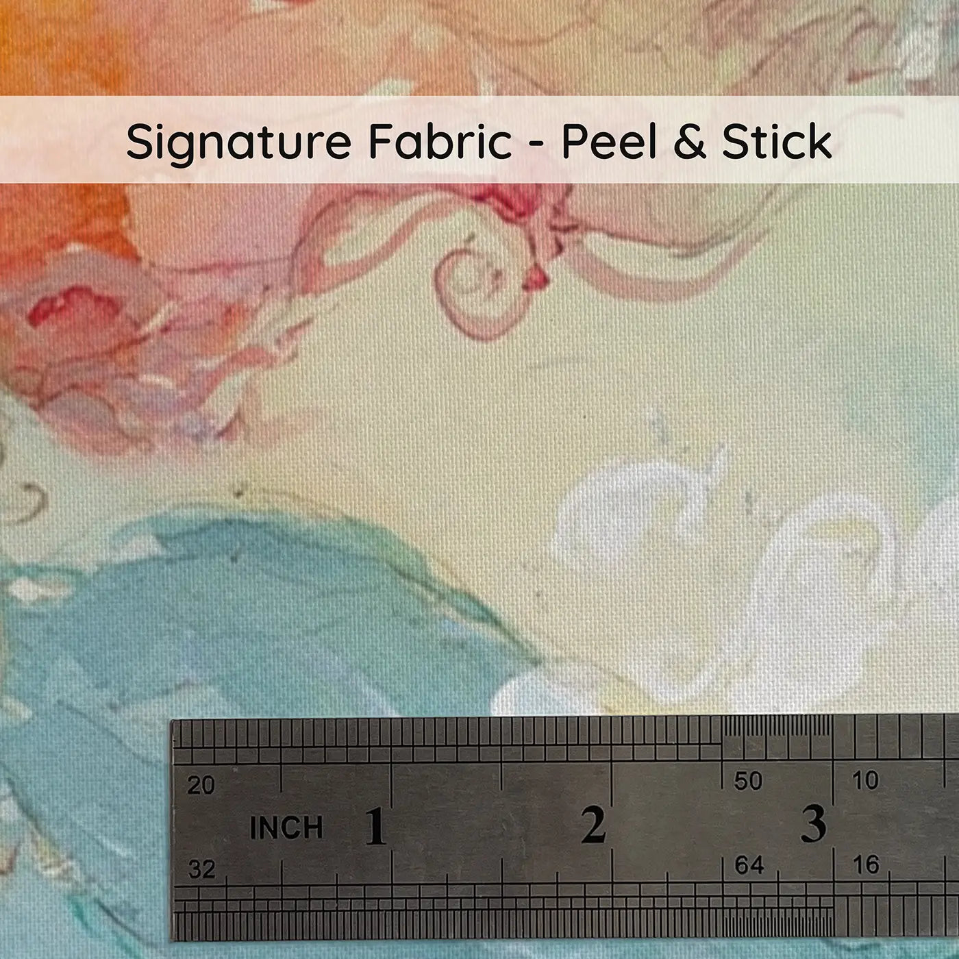 Fabric texture close-up of Mermaid Seahorse Race Dawn Wainscoting Wallpaper by Whimsy Tots