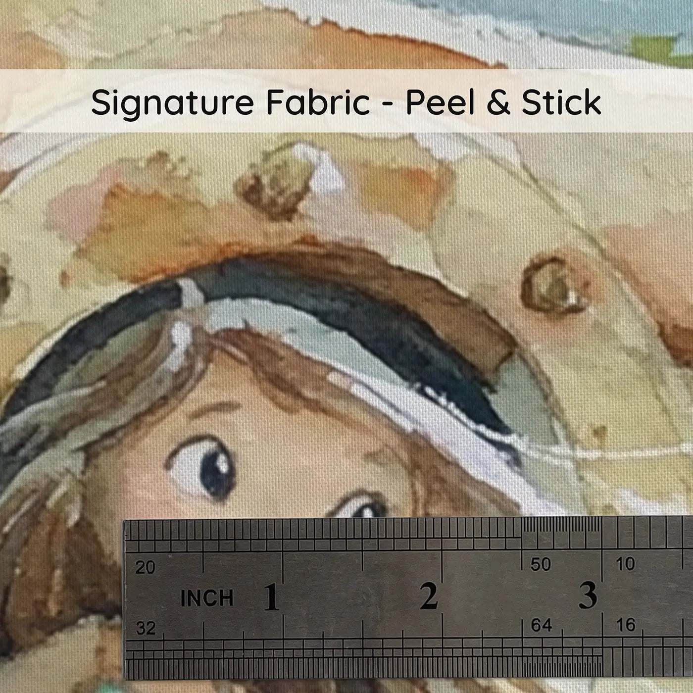 Fabric texture close-up of Mermaid Sunken Ship Explore Wainscoting Wallpaper by Whimsy Tots