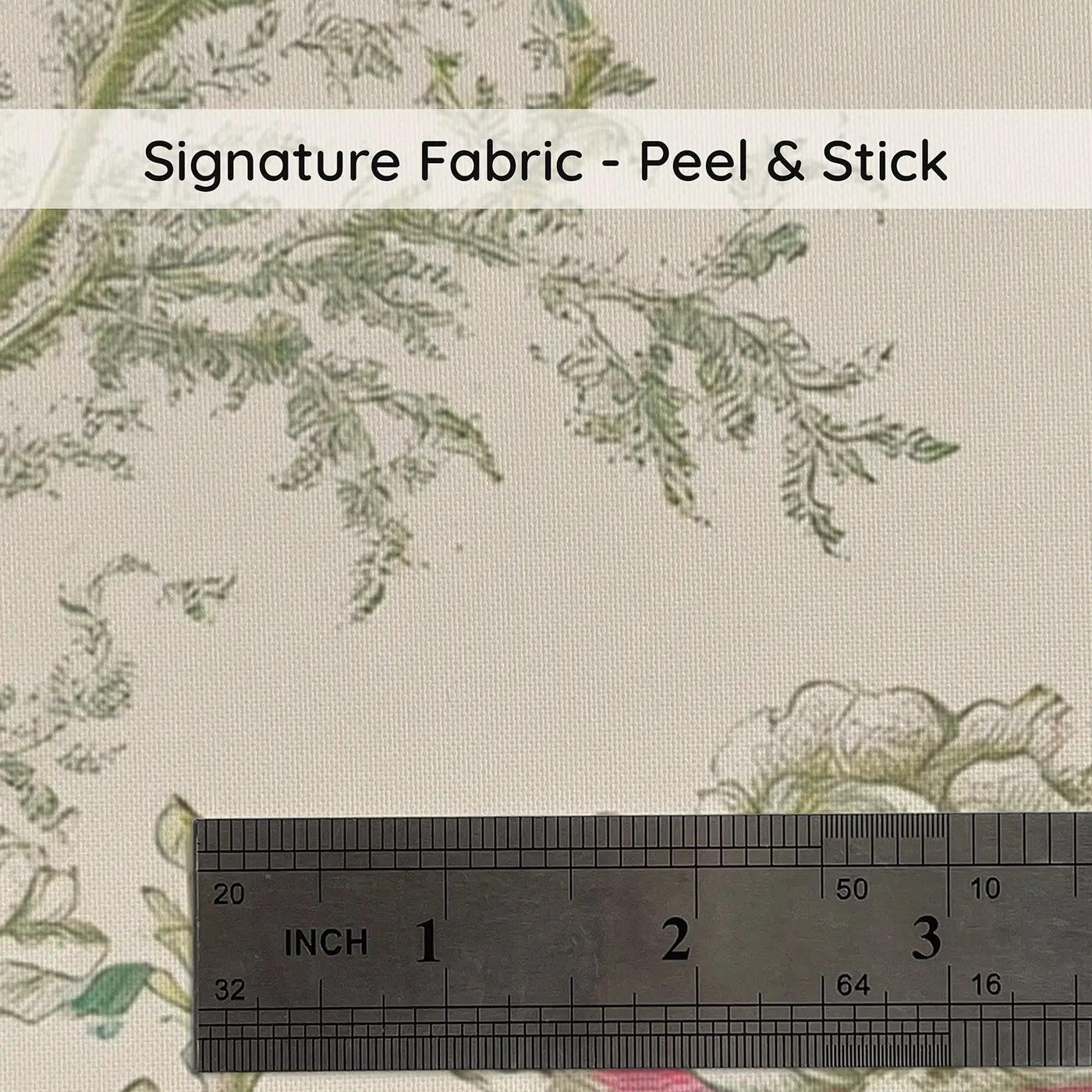 Fabric texture close-up of Mermaid Botanical Seaweed Garden Wainscoting Wallpaper by Whimsy Tots