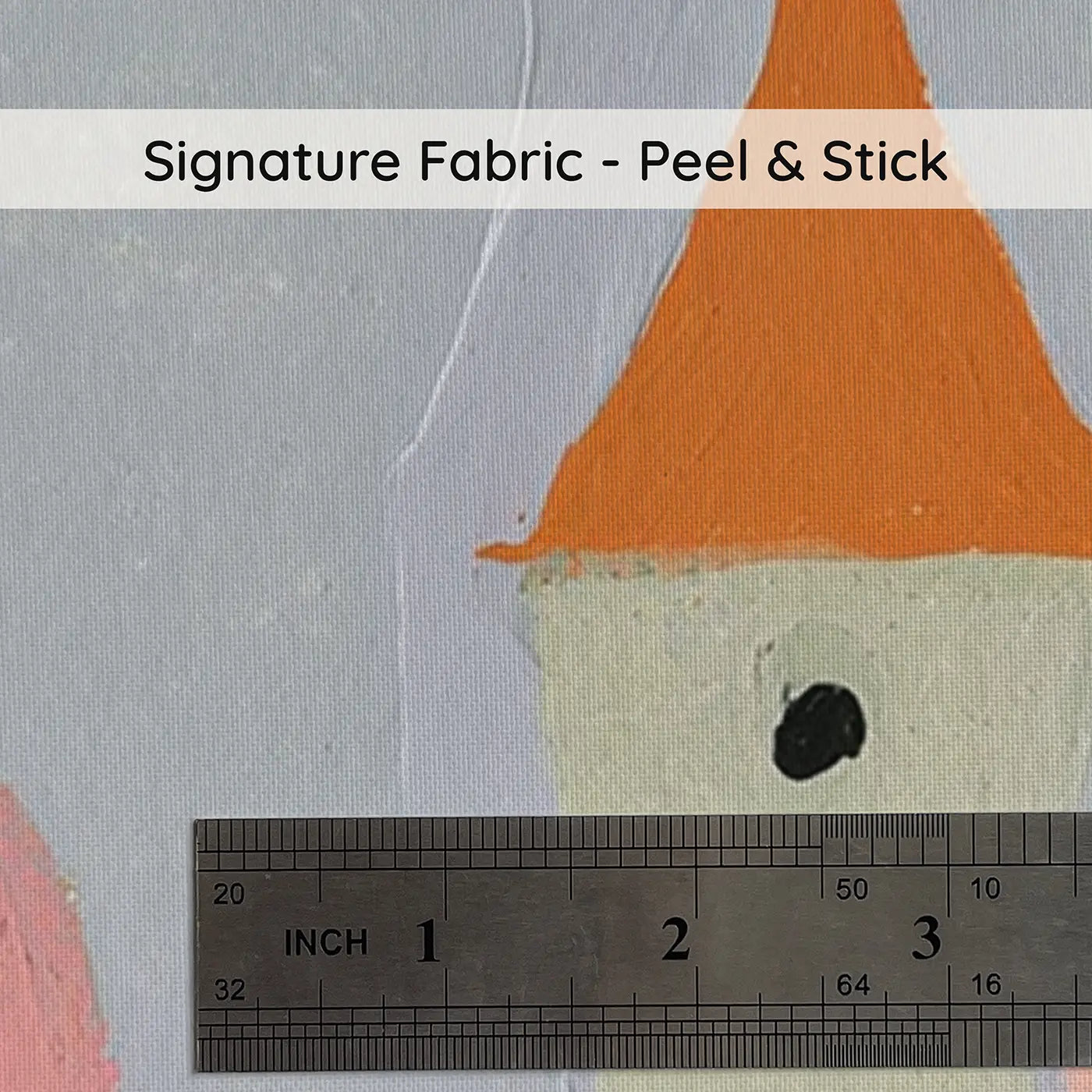 Fabric texture close-up of Flat Mermaid Starfish Village Wainscoting Wallpaper by Whimsy Tots